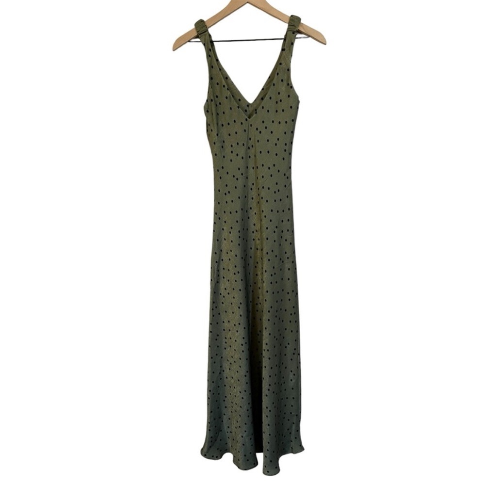 New Zara green Polka dot fashion Slip on Sleeveless dress - Picture 3 of 15